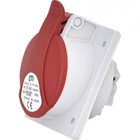 Силовая розетка встраиваемая EE 1653 16A 3P+N+PE IP54 красная 004482078 ETI