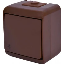Вимикач 1-клавішний перехресний VHE-6-KR 10A IP54 коричневий 004668045 ETI