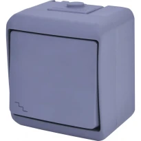 Вимикач 1-клавішний прохідний VHE-3-SR 10A IP54 сірий 004668062 ETI