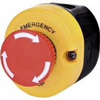 Пост кнопковий ESE1Y-V1 1 кнопка грибок аварійний "STOP" 1NC IP65 жовто-чорний 004771447 ETI
