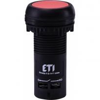 Кнопка ECF-11-R моноблочная углубленная 1NO+1NC красная 004771470 ETI