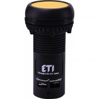 Кнопка ECF-11-Y моноблочна заглиблена 1NO+1NC жовта 004771472 ETI