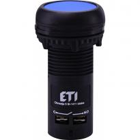 Кнопка ECF-11-B моноблочна заглиблена 1NO+1NC синя 004771474 ETI