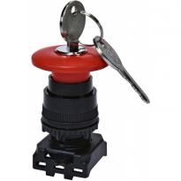 Кнопка-модуль без контактов EGM-LK грибок с ключом красный 004771612 ETI