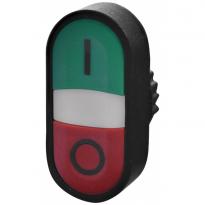 Кнопка-модуль без контактів NSE-PB2I-F/RG-IO здвоєна з підсвічуванням без фіксації I/0 зелено-червона IP52 004774078 ETI