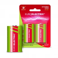 Лужна батарейка D (LR20) 1,5V 15300mAh blister 2 шт. BL-LR20/D-EE(2) Euroelectric