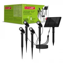 Вуличний LED-світильник з акумулятором і сонячною батареєю LED-3,5W/6500K-4(S) 3W 6500K 5V 2000mAh IP54 до 12 годин EUROLAMP