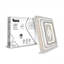 Люстра светодиодная накладная акриловая квадратная 160W 4300Lm 3000-6500K с диммером 645x445x60мм LED-ALS-160-A66 Eurolamp