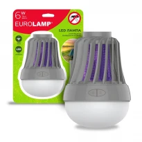 LED лампа для уничтожения насекомых 6W 70Lm 6500K 180° IPX4 3xAAA 40м MK-6W(LAMP) EUROLAMP