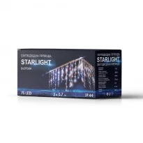 Гірлянда вулична STARLIGHT бахрома білий/жовтий Flash 75LED IP44 прозорий 2x0.7м Євросвітло
