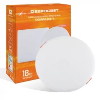 Светильник точечный врезной 18W круг LED-R-120-18 6400K IP20 без рамки 000057947 Евросвет