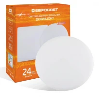 Светильник точечный врезной 24W круг LED-R-170-24 4200K IP20 без рамки 000057948 Евросвет