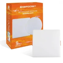 Светильник точечный врезной 9W квадрат LED-S-100-9 4200K IP20 без рамки 000057951 Евросвет