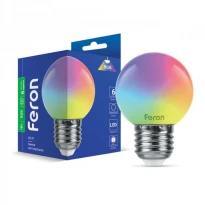 LED-лампа LB-37 G45 1W E27 RGB 220V Feron