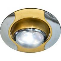Точечный врезной светильник 020 R50 E14 60W круг золото-хром Feron