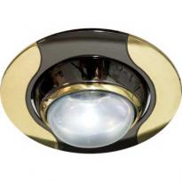 Точечный врезной светильник 020 R50 E14 60W круг черный-золото Feron