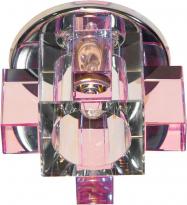 Точковий врізний світильник C1037 MR11 G4 35W багатогранник рожевий Feron