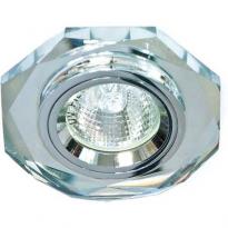 Точечный врезной светильник 8020-2 MR16 GU5.3 50W многогранник серебро серебро Feron