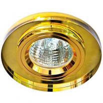 Точечный врезной светильник 8060-2 MR16 GU5.3 50W круг желтый золото Feron