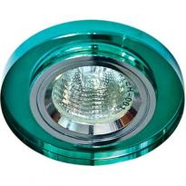 Точковий врізний світильник 8060-2 MR16 GU5.3 50W коло зелений срібло Feron