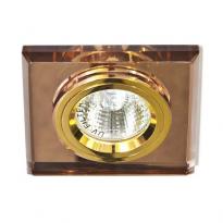 Точечный врезной светильник 8170-2 MR16 GU5.3 50W квадрат коричневый золото Feron