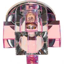 Точечный врезной светильник C1037 JCD9 G9 50W многогранник розовый хром Feron