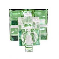 Точечный врезной светильник 1525 JCD9 G9 50W многогранник прозрачный зеленый Feron