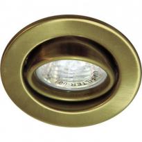 Точечный врезной светильник DL11 MR16 GU5.3 50W круг античное золото Feron