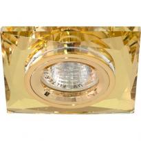 Точечный врезной светильник 8150-2 MR16 GU5.3 50W квадрат желтый золото Feron