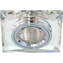 Точечный врезной светильник 8150-2 MR16 GU5.3 50W квадрат серебро серебро Feron
