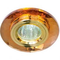 Точковий врізний світильник 8050-2 MR16 GU5.3 50W коло коричневий золото Feron