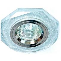 Точечный врезной светильник 8020-2 MR16 GU5.3 50W многогранник мерцающее серебро серебро Feron