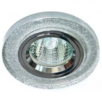 Точковий врізний світильник 8060-2 MR16 GU5.3 50W коло мерехтливе срібло срібло Feron