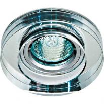 Точечный врезной светильник 8080-2 MR16 GU5.3 50W круг прозрачный серебро Feron