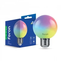 Лампочка светодиодная LB-378 G60 1W E27 RGB 220V Feron