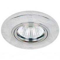 Точечный врезной светильник с подсветкой 8686-2 MR16 GU5.3 50W круг прозрачный серебро Feron