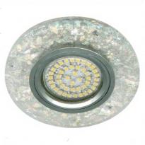 Точечный врезной светильник с подсветкой 8585-2 MR16 GU5.3 50W круг мерцающий белый серебро Feron
