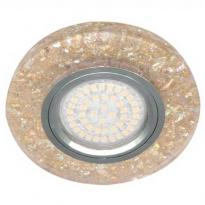 Точечный врезной светильник с подсветкой 8585-2 MR16 GU5.3 50W круг мерцающий желтый серебро Feron