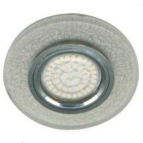 Точечный врезной светильник с подсветкой 8989-2 MR16 GU5.3 50W круг белый серебро Feron