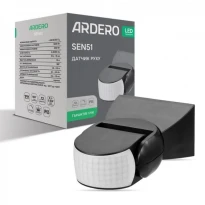 Датчик руху інфрачервоний SEN51ARD чорний IP65 1200W 180° 80343 Ardero