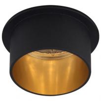 Точечный врезной светильник DL6005 50W MR16 GU5.3 круг черный-золото 6146 Feron