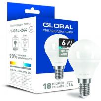 Светодиодная лампа 1-GBL-244 G45 E14 6W 4100K 220V Global