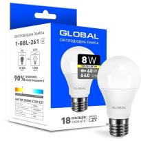 Светодиодная лампа 1-GBL-261 A60 E27 8W 3000K 220V Global