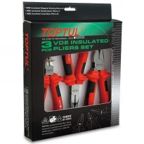 Набір пасатижів 3од. (довгогубці, бокорізи, плоскогубці) GAAE0301 TOPTUL