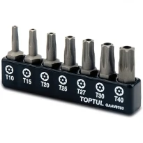 Набір біт 1/4" TORX T10-T40 з отвором 7од. GAAV0703 TOPTUL