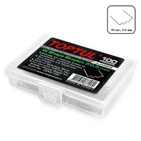 Комплект скоб для паяння пластику (100 шт) W-тип 0.6мм JLAV0206 TOPTUL