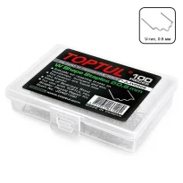 Комплект скоб для паяння пластику (100 шт) V-тип 0.6мм JLAV0306 TOPTUL