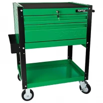 Візок для інструменту 695x460x925мм 2 секції 1 відкрита полиця метал зелена TCAD0206 TOPTUL