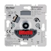 Механізм світлорегулятора поворотно-нажимний 'Soft' LED/КЛЛ 3-100W решта ламп 20-500W 2873 Hager