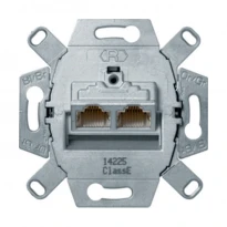 Механізм розетки комп'ютерної 2xRJ-45 екранована Cat.6a клас E 455501 Hager